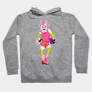 Goat as Inline Skater with Inline Skates Hoodie